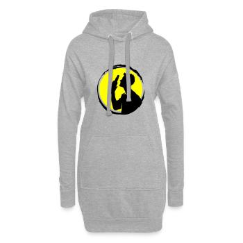 Bière buvant silhouette fête - Sweat-shirt à capuche long Femme - gris chiné - Devant