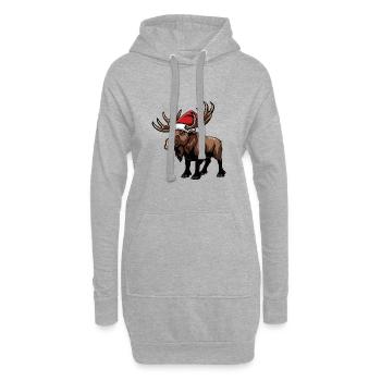 Elch Weihnachten - Hoodie-Kleid - Grau meliert - Vorne