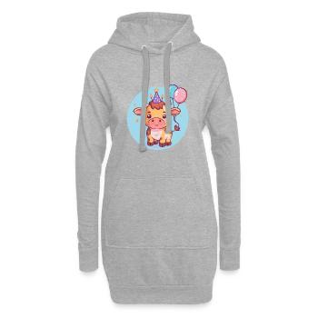 Stier Geburtstag Comic - Hoodie-Kleid - Grau meliert - Vorne