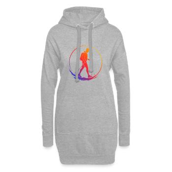 Marche Nordique Silhouette Coloré - Sweat-shirt à capuche long Femme - gris chiné - Devant