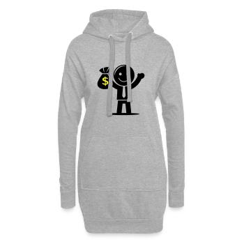 Argent Cash Hustle Sac d’argent - Sweat-shirt à capuche long Femme - gris chiné - Devant