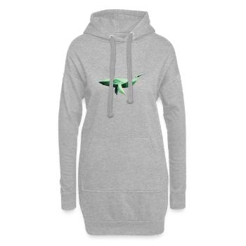 Origami Whale - Hoodie-Kleid - Grau meliert - Vorne