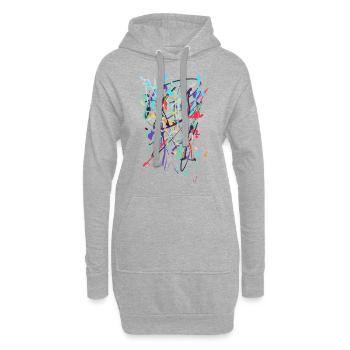 Résumé - Sweat-shirt à capuche long Femme - gris chiné - Devant