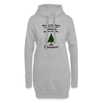 Heute machen wir mal was für Bauch, .. Plätzchen! - Hoodie-Kleid - Grau meliert - Vorne