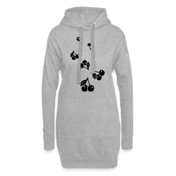 Kirschen symbol - Hoodie-Kleid - Grau meliert - Vorne
