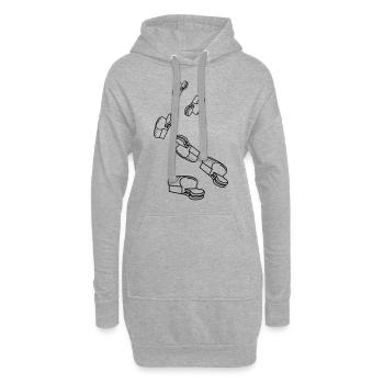 Symbole de l’icône du pain - Sweat-shirt à capuche long Femme - gris chiné - Devant
