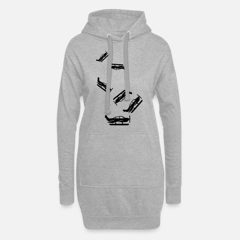 Flugzeug symbol - Hoodie-Kleid - Grau meliert