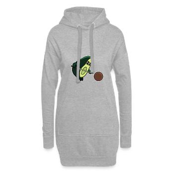 Billiards avocado with racket & ball as a gift - Hoodie Dress - heather grey - Front