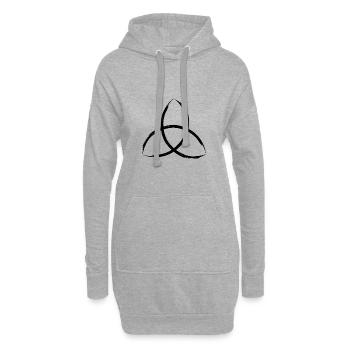 Triquetra noeud celtique - Sweat-shirt à capuche long Femme - gris chiné - Devant