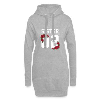Sister 02 Roses Tattoo Best friends Besties bff - Hoodie-Kleid - Grau meliert - Vorne