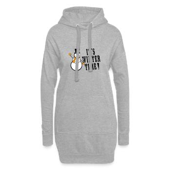 C’est le temps de l’hiver - Sweat-shirt à capuche long Femme - gris chiné - Devant