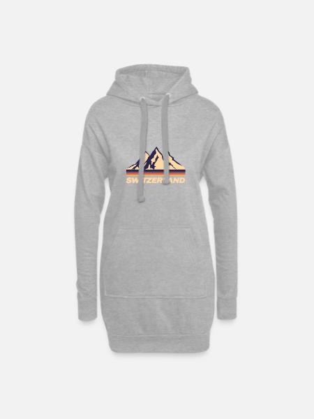 schweiz - Hoodie-Kleid - Grau meliert