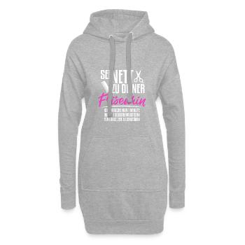 Coiffeuse sort drôle - Sweat-shirt à capuche long Femme - gris chiné - Devant