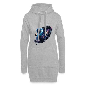 Des images à couper le souffle de mondes extraterrestres - Sweat-shirt à capuche long Femme - gris chiné - Devant