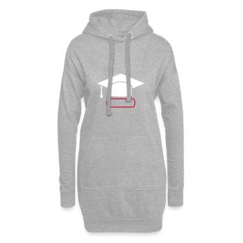 Doktorhut Geschenk zur Promotion/Dissertation - Hoodie-Kleid - Grau meliert - Vorne