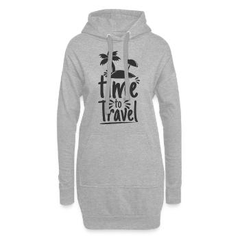 Time To Travel - Sweat-shirt à capuche long Femme - gris chiné - Devant