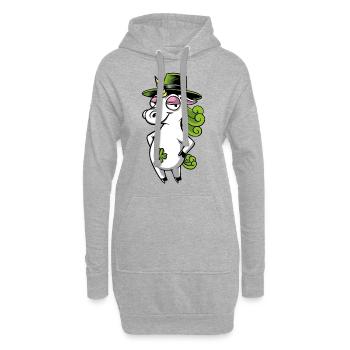 betrunkenes Einhorn - Hoodie-Kleid - Grau meliert - Vorne