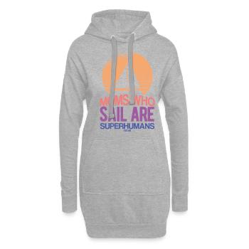 Mamans Who Sail Are Superhumans - Sweat-shirt à capuche long Femme - gris chiné - Devant