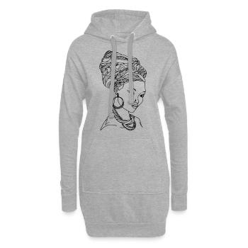Mama africa - Hoodie-Kleid - Grau meliert - Vorne