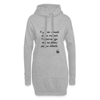 Le Dîner de cons - Réplique Culte - Humour - Sweat-shirt à capuche long Femme - gris chiné - Devant