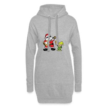 Noël thème de Noël elfes de Noël elfes - Sweat-shirt à capuche long Femme - gris chiné - Devant