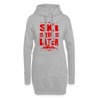 Ski Skiing - Sweat-shirt à capuche long Femme - gris chiné - Devant