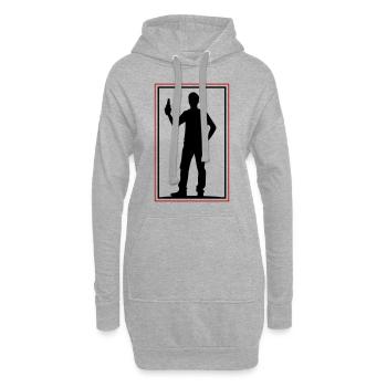 Drinking Bier Silhouette - Hoodie-Kleid - Grau meliert - Vorne