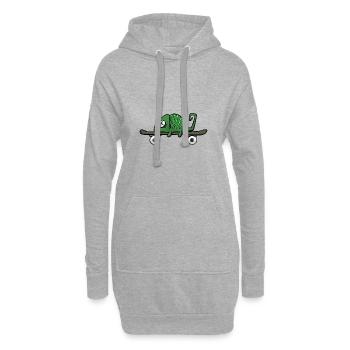 Caméléon sur une planche à roulettes. Pour les skateurs et les fans - Sweat-shirt à capuche long Femme - gris chiné - Devant