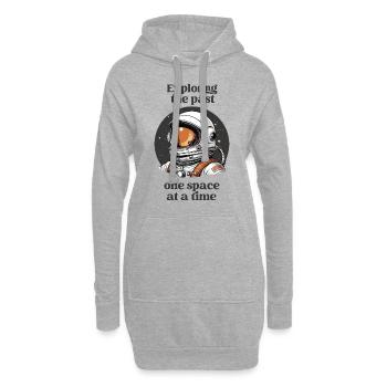Exploring the past one space at the time. - Hoodie Dress - heather grey - Front