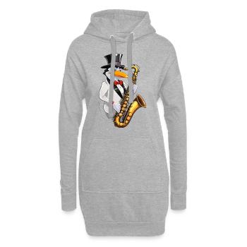 Jazzy Pinguin - Hoodie-Kleid - Grau meliert - Vorne