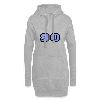 90. 90 ANS. 90e ANNIVERSAIRE. ANNIVERSAIRE 90 ANS. - Sweat-shirt à capuche long Femme - gris chiné - Devant