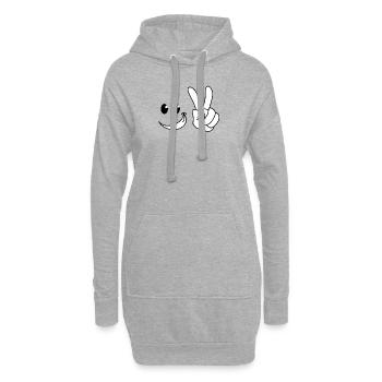 Dessin cool - Sweat-shirt à capuche long Femme - gris chiné - Devant