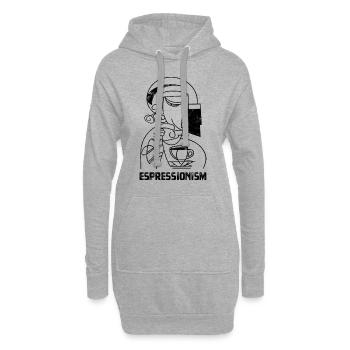 Espressionism - Espresso - Kaffee trinken - Hoodie-Kleid - Grau meliert - Vorne