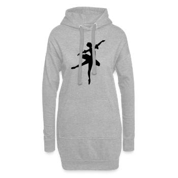 Vektor Balletttänzer Silhouette - Hoodie-Kleid - Grau meliert - Vorne