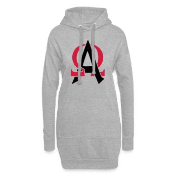Alpha & Omega - Sweat-shirt à capuche long Femme - gris chiné - Devant