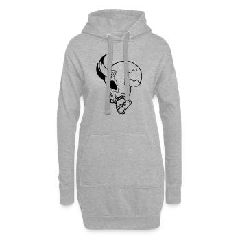 Skull - Sweat-shirt à capuche long Femme - gris chiné - Devant