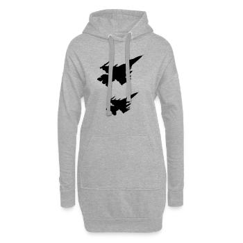 Jets de combat - Sweat-shirt à capuche long Femme - gris chiné - Devant
