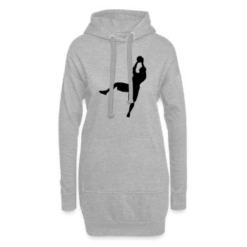 Basketball - Sweat-shirt à capuche long Femme - gris chiné - Devant