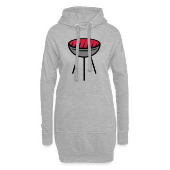 Grill - Sweat-shirt à capuche long Femme - gris chiné - Devant