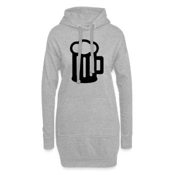 Bière - Sweat-shirt à capuche long Femme - gris chiné - Devant