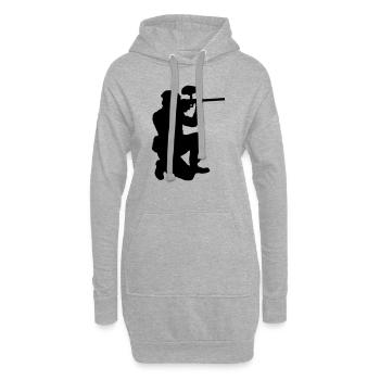 paintball - Hoodie-Kleid - Grau meliert - Vorne