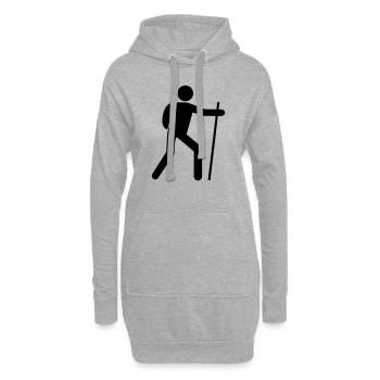 Hiker icon vector design - hiking t-shirt - Hoodie Dress - heather grey - Front