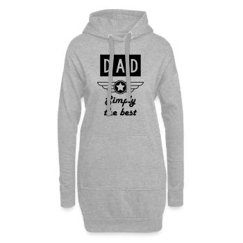 Papa Fête des Pères Naissance Bébé Anniversaire - Sweat-shirt à capuche long Femme - gris chiné - Devant