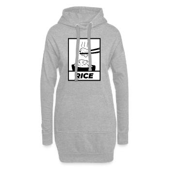Riz simple noir - Sweat-shirt à capuche long Femme - gris chiné - Devant
