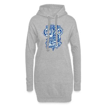 Ouzo Anisschnaps Griechenland Alkohol Grieche - Hoodie-Kleid - Grau meliert - Vorne