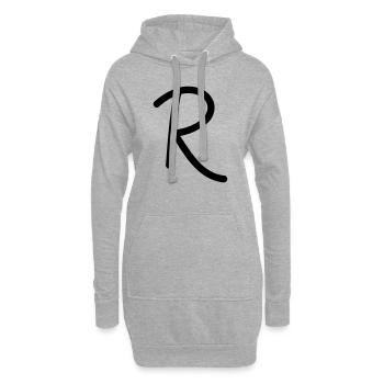 R - Sweat-shirt à capuche long Femme - gris chiné - Devant