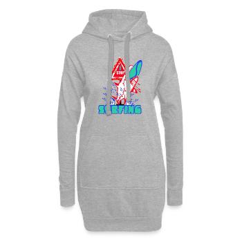Arrêt - Surf - Sweat-shirt à capuche long Femme - gris chiné - Devant