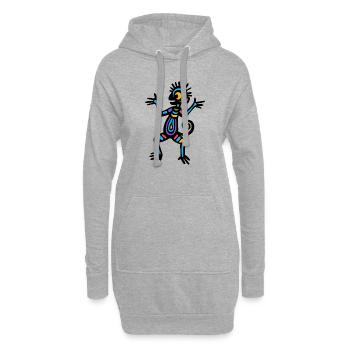 Kultur der Inkas, Symbol - Hoodie-Kleid - Grau meliert - Vorne