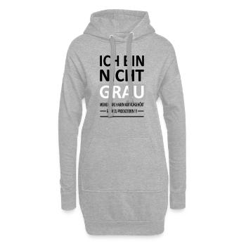 Ich bin Nicht GRAU - Version 1 - Hoodie-Kleid - Grau meliert - Vorne