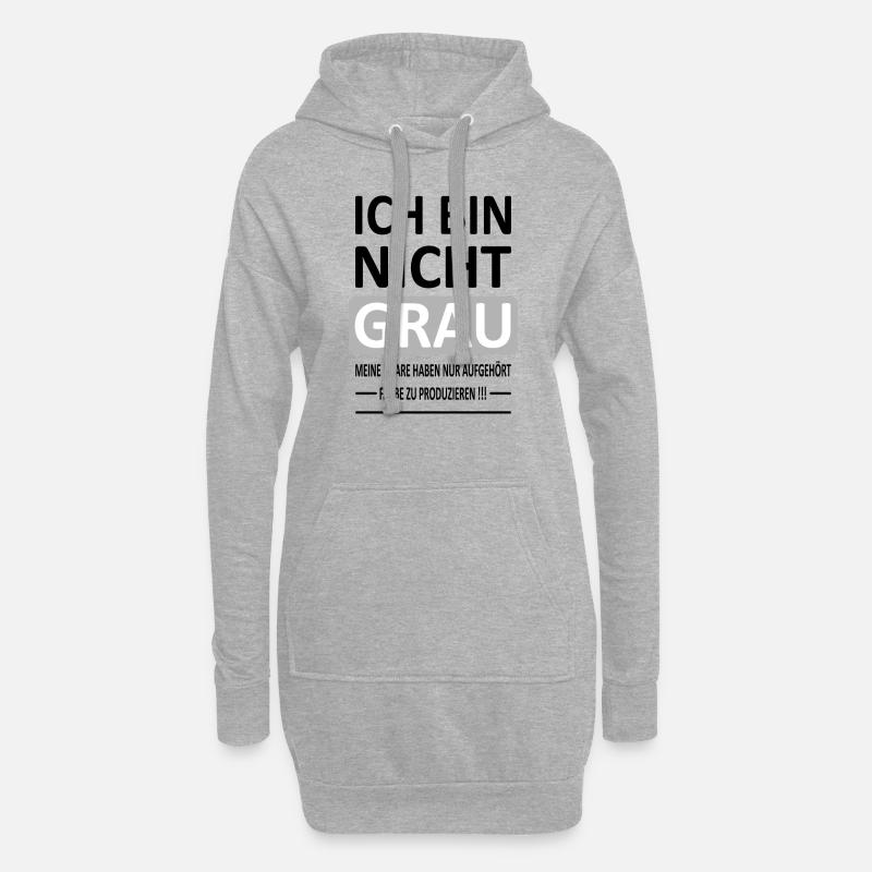 Ich bin Nicht GRAU - Version 1 - Hoodie-Kleid - Grau meliert